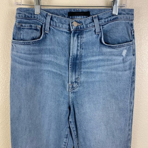 J.Brand 1212 Runway High-Rise Distressed Medium Wash Straight Jean - Picture 7 of 11